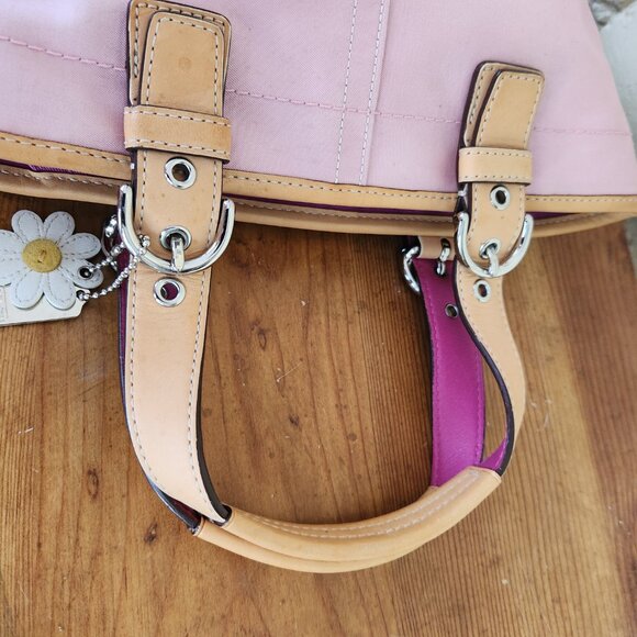 Euc Vintage Coach Hampton Y2K Daisy Pink Handbag Satche Pursel - Picture 7 of 14